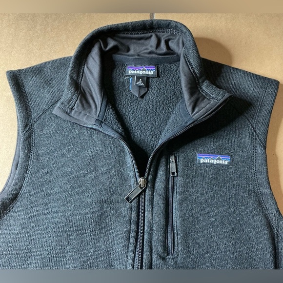 Y2K 90s, Vintage Patagonia” Men's Charcoal black retro pile zip Vest size S - Picture 4 of 5